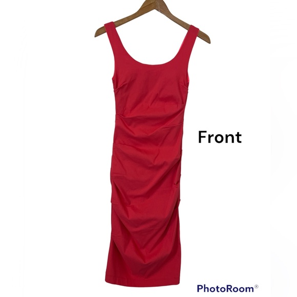 🦩Pink PAPILLON ruched dress (x-small) - Picture 2 of 4